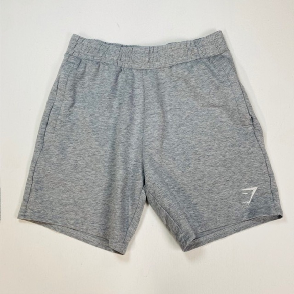 Gymshark‎ Crest Shorts Mens Small Light Grey Marl Athletic Gym Lounge A2A2V